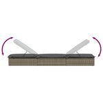vidaXL Transats 2 Pièces avec table gris résine tressée