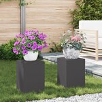 Supports de plantes d'extérieur vidaXL 2 pièces Noir 24x24x35 cm Acier