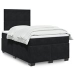 vidaXL Sommier à lattes de lit avec matelas Noir 120x200 cm Velours