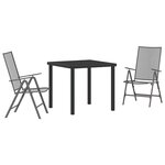 vidaXL Ensemble de salle à manger pour jardin 3 Pièces Anthracite Acier