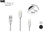 Câble USB We vers micro USB avec embout magnétique (Argent)