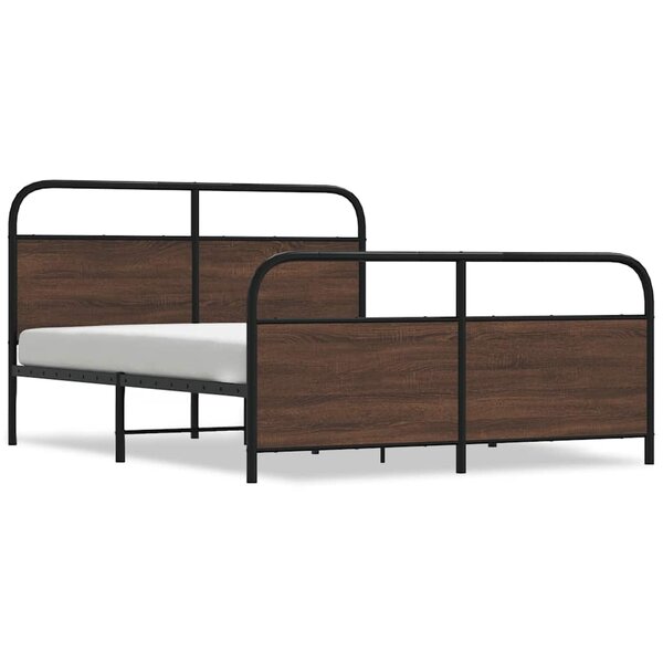 vidaXL Cadre de lit en métal sans matelas chêne marron 160x200 cm