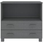 vidaXL Buffet HAMAR Gris foncé 85x35x80 cm Bois massif de pin