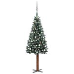 vidaXL Sapin de Noël mince pré-éclairé et boules vert 180 cm
