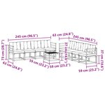 vidaXL Ensemble de canapés d'extérieur 9 Pièces Gris Naturel et Clair