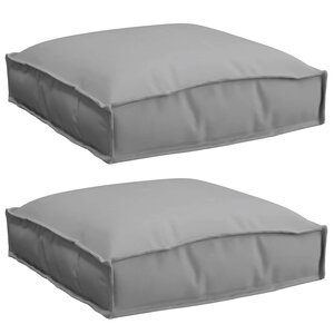 vidaXL Coussin 2 pc Tissu Oxford Gris 40 x 40 x 8 cm