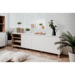 Enfilade -  Blanc - Scandinave - 3 portes - MENORCA - L 200 x P 35 x H 64,5 cm