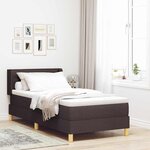 vidaXL Lit à ressorts Marron foncé 80 x 200 cm Tissu rembourré