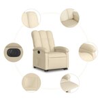 vidaXL Fauteuil inclinable électrique crème tissu