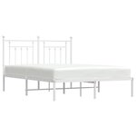vidaXL Cadre de lit métal sans matelas et tête de lit blanc 140x190 cm