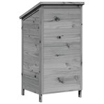 vidaXL Abri de jardin Gris 59 x 56 x 113 5 cm Bois de Sapin Massif