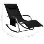 vidaXL Chaises longues 2 Pièces Textilène Noir et gris