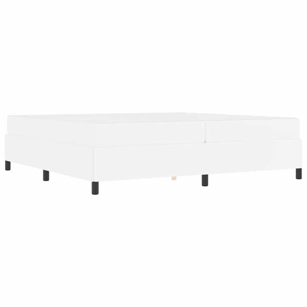 vidaXL Cadre de lit avec matelas Blanc 200 x 200 cm Faux cuir