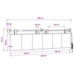 vidaXL Tête de lit suspendue Avec lumière LED Gris clair Tissu