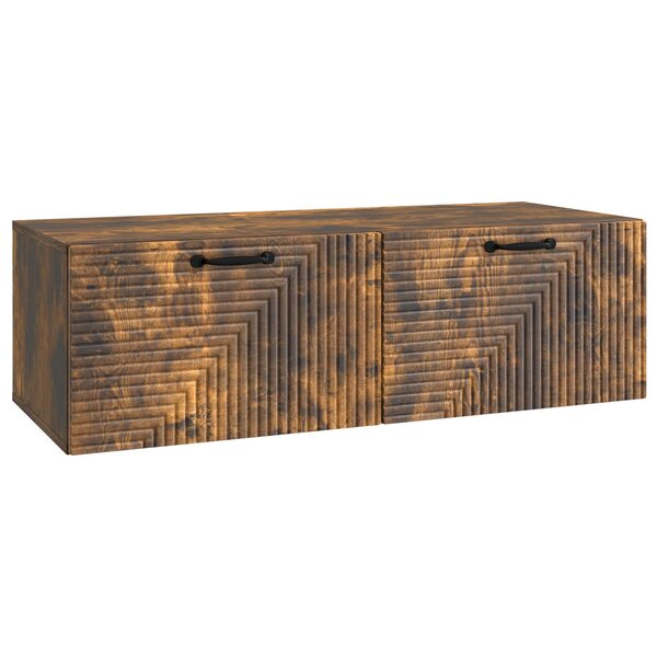 vidaXL Meuble TV mural Chêne fumé 98 x 41 x 30 cm Bois d'ingénierie