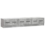 vidaXL Meuble TV Gris béton 147 x 34 5 x 27 cm Bois d'ingénierie