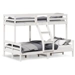 vidaXL Lit superposé 80x200/120x200 cm blanc bois de pin massif