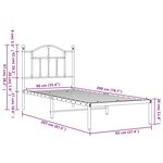 vidaXL Cadre de lit métal sans matelas avec tête de lit noir 90x200 cm