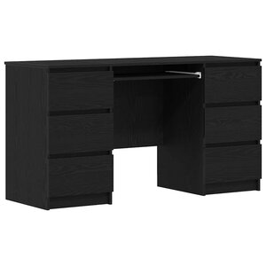 vidaXL Bureau Chêne noir 140 x 50 x 76 cm Bois d'ingénierie