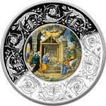 Pièce de monnaie en Argent 5 Euro g 31.1 (1 oz) Millésime 2025 Maiolica ADORATION OF THE SHEPHERDS