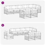 vidaXL Ensemble de canapés d'extérieur 8 Pièces Blanc et Beige Polyester