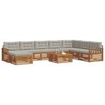vidaXL Ensemble de canapés d'extérieur 9 Pièces Gris Naturel et Clair