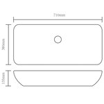 vidaXL Lavabo 71 x 38 x 13 5 cm Céramique Argenté