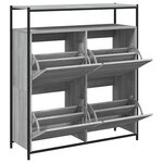 vidaXL Armoire à chaussures 4 tiroirs rabattables sonoma gris