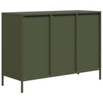vidaXL Buffet vert olive 101 5x39x73 5 cm acier laminé à froid