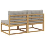 vidaXL 2 Pièce Sofa de milieu extérieur Polyester Blanc