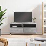 vidaXL Meuble TV sonoma gris 100x34 5x44 5 cm bois d'ingénierie