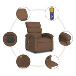 vidaXL Fauteuil inclinable de massage électrique Marron Tissu