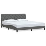 vidaXL Cadre de lit sans matelas gris foncé 180x200 cm tissu