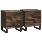 vidaXL Armoires de chevet - 2 pièces en bois de mangue massif  dimensions : 40x33.5x46 cm.