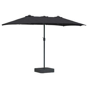 vidaXL Parasol de jardin Noir 385 x 209 x 244 cm tissu