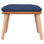 vidaXL Chaise à bascule avec repose-pied Bleu Tissu