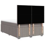 vidaXL Sommier à lattes de lit avec matelas Taupe 140x190 cm Tissu
