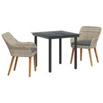 vidaXL Ensemble de salle à manger pour jardin 3 pc Gris clair