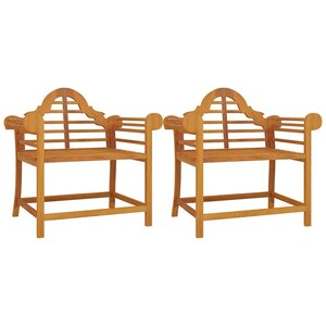 vidaXL Chaises de jardin lot de 2 91x62x94 cm Bois de teck solide
