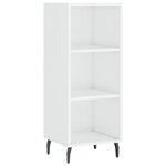 vidaXL Buffet blanc brillant 34 5x32 5x90 cm bois d'ingénierie