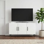 vidaXL Meuble TV Blanc 99 x 34 5 x 50 cm Bois d'ingénierie