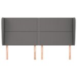 vidaXL Tête de lit avec oreilles Gris 183x23x118/128 cm Similicuir