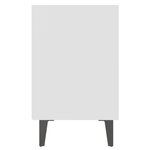 vidaXL Table de chevet avec pieds en métal blanc 40x30x50 cm