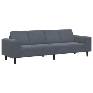 vidaXL Canapé de salon Gris foncé 250 x 77 x 76 cm