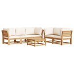 vidaXL Salon de jardin 6 Pièces avec coussins bois d'acacia solide