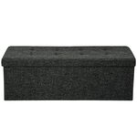 Banc coffre de rangement pliable tissu gris foncé 2208147