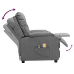 vidaXL Fauteuil de massage électrique Gris Similicuir