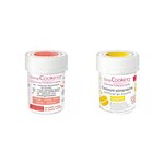 2 colorants alimentaires en poudre - corail-jaune