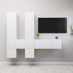 vidaXL Ensemble de meubles TV 7 Pièces Blanc Bois d'ingénierie