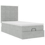 vidaXL Cadre de lit ottoman et matelas gris clair 90x200 cm velours